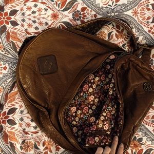 Faux Brown Leather Backpack